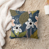 モダンかわいらし葉柄 クッション (ブランケット)