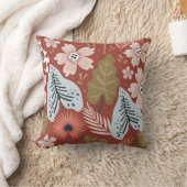 モダンかわいらし葉柄 クッション (ブランケット)