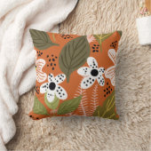 モダンかわいらし葉柄 クッション (ブランケット)