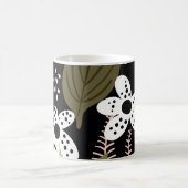 モダンかわいらし葉柄 コーヒーマグカップ (中央)