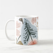 モダンかわいらし葉柄 コーヒーマグカップ (左)