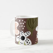 モダンかわいらし葉葉花 コーヒーマグカップ (正面左)