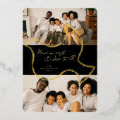 モダンきらめくPeace Doveスタイリッシュ 2写真 箔シーズンカード (正面)