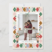 モダンくるみ割りアーガイルダイヤモンドパターン写真 シーズンカード (正面)