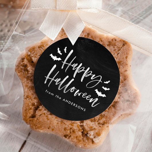 モダンこうもりハッピーハローウィン ラウンドシール