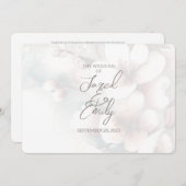 モダンさくらんぼブロッサム結婚式招待状QRコード 招待状 (正面/裏面)