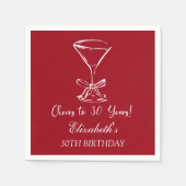 モダンさくらんぼ応援30年誕生日ナプキンス スタンダードカクテルナプキン (正面)