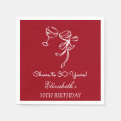 モダンさくらんぼ応援30年誕生日ナプキンス スタンダードカクテルナプキン (正面)