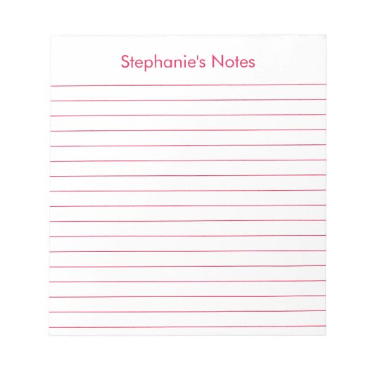 モダンさくらんぼ赤線パーソナライズされた ノートパッド (正面)