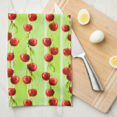 モダンさくらんぼ キッチンタオル (四つ折り)