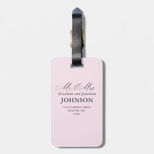 モダンさん結婚の写真ラゲッジタグカスタムミセス ラゲッジタグ (裏面縦)