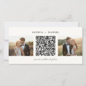 モダンしおりQRコード2枚の写真Save the Date セーブザデート (裏面)