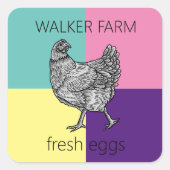 モダンすごいカラフル スクエアシール (正面)