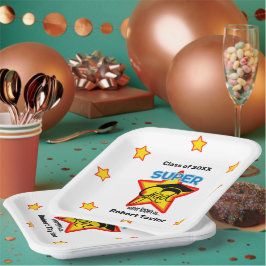 モダンすごいGradロゴの名前と年のパーソナライズ ペーパープレート