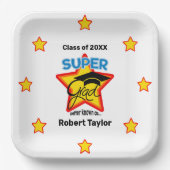 モダンすごいGradロゴの名前と年のパーソナライズ ペーパープレート (正面)