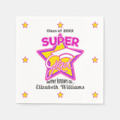 モダンすごいGrad Pink – 名前と年をカスタマイズ スタンダードカクテルナプキン (正面)