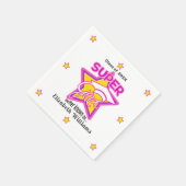 モダンすごいGrad Pink – 名前と年をカスタマイズ スタンダードカクテルナプキン (角)