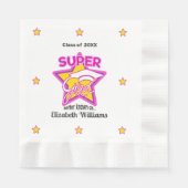 モダンすごいGrad Pink – 名前と年をカスタマイズ 縁ありランチョンナプキン (正面)