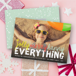 モダンすてきカラフルメリーHappy Everything Photo シーズンカード