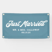 モダンたった今結婚しましたカーバナー 横断幕 (横)