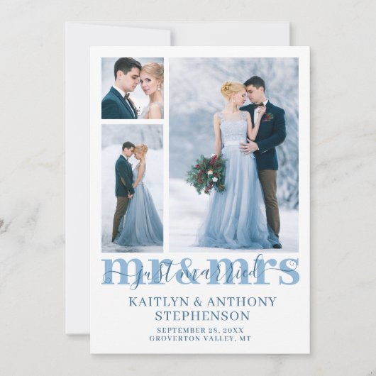 モダンたった今結婚しましたミセス・カスタム・コラ結婚ー氏 案内状 (正面)