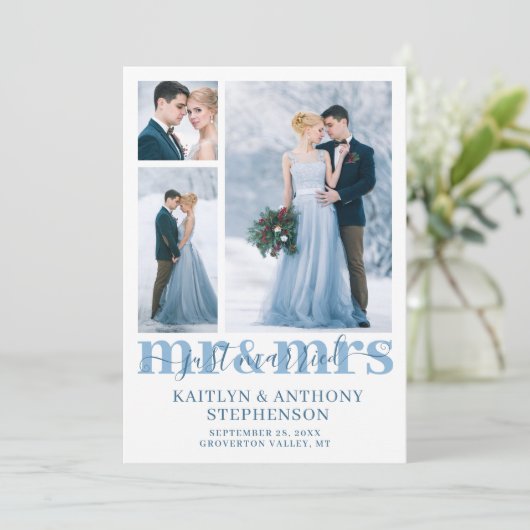 モダンたった今結婚しましたミセス・カスタム・コラ結婚ー氏 案内状 (スタンド正面)