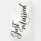 モダンたった今結婚しました結婚式レセプションシンプル 横断幕 (縦)