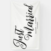 モダンたった今結婚しました結婚式レセプションシンプル 横断幕 (縦)