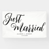 モダンたった今結婚しました結婚式レセプションシンプル 横断幕 (横)