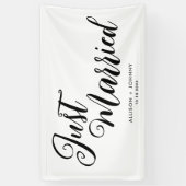 モダンたった今結婚しました結婚式レセプションシンプル 横断幕 (縦)