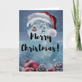 モダンでおかしいかわいいクリスマスのトナカイ カード