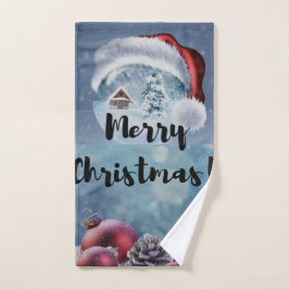モダンでおかしいかわいいクリスマスのトナカイ ハンドタオル