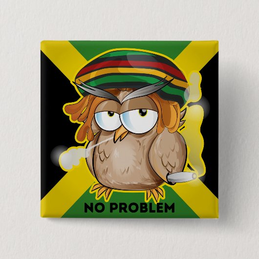 モダンでおかしいジャマイカの「No Problem」 缶バッジ (正面)