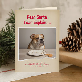 モダンでおかしいペットの写真 クリスマス ホリデー 折りたたみ カード