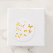 モダンでおしゃれなかわいいゴールドホイル蝶々ありがとう フェイバータグ (箱)