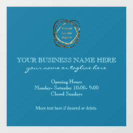 モダンでおしゃれなアクアティールカスタムビジネスロゴ ウィンドウサイン