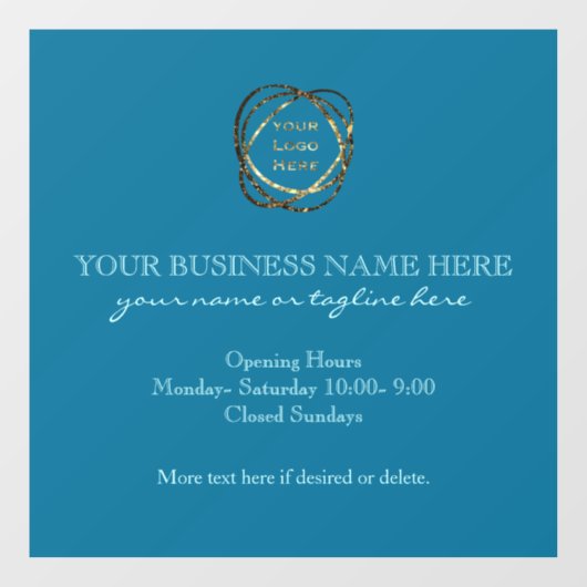 モダンでおしゃれなアクアティールカスタムビジネスロゴ ウィンドウサイン (シート)