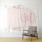 モダンでおしゃれなアーチ型シャンパン ブライダルシャワー背景 タペストリー (インサイチュ(横))