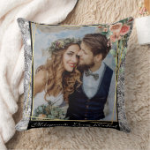 モダンでおしゃれなウェディングラブカップルシルバーグリッター クッション (ブランケット)