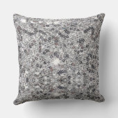 モダンでおしゃれなウェディングラブカップルシルバーグリッター クッション (裏面)