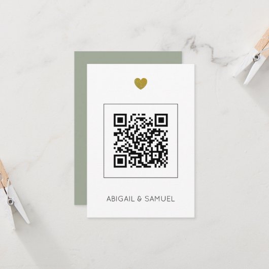 モダンでおしゃれなウェディング招待状 QRコード付き (正面/裏面インサイチュ)