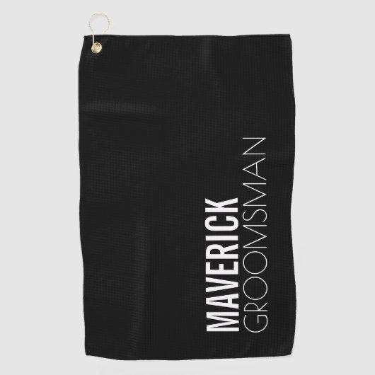 モダンでおしゃれなウェディング用 groom's men ギフト ゴルフタオル (正面)