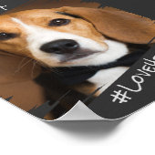 モダンでおしゃれなエレガントシンプル 黒いペット犬の記念品 ポスター (角)