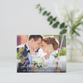 モダンでおしゃれなカリグラフィー 結婚式 愛と感謝 ポストカード (スタンド正面)