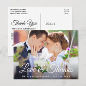 モダンでおしゃれなカリグラフィー 結婚式 愛と感謝 ポストカード (正面/裏面)