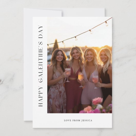 モダンでおしゃれなガランティーンズデーの写真カード シーズンカード (正面)