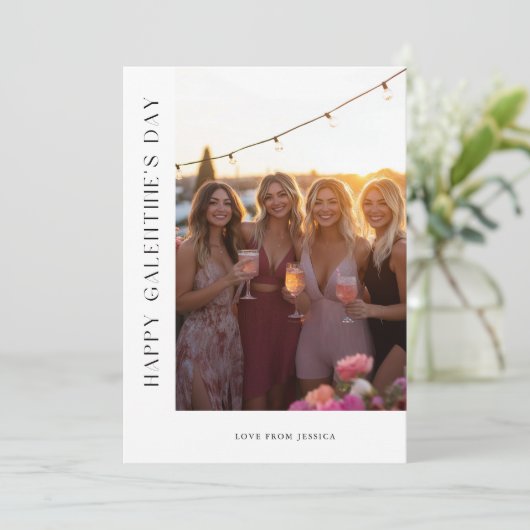 モダンでおしゃれなガランティーンズデーの写真カード シーズンカード (スタンド正面)