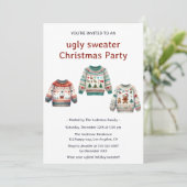 モダンでおしゃれなクリスマスパーティーのみにくいセーター 招待状 (スタンド正面)
