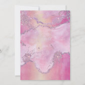 モダンでおしゃれなグリッターウォーターカラーのマーブ  スイート16 招待状 (裏面)