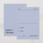 モダンでおしゃれなグレーWedding RSVP カード フランス風 (正面/裏面)